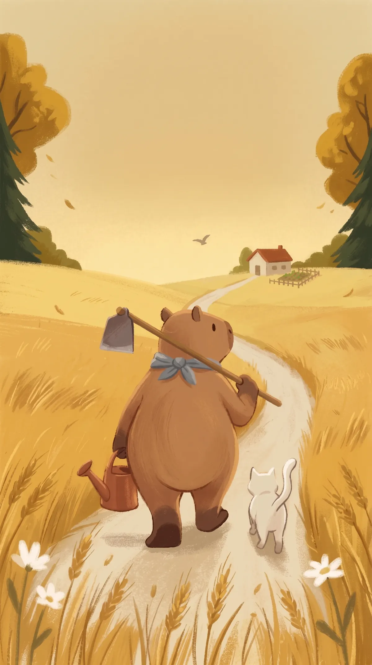 Ilustração: a Capy a caminho da horta